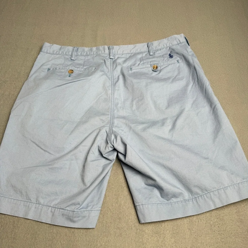 Polo Ralph Lauren Mens Classic Fit 9 Inch Shorts Light Blue Chino Stretch 36